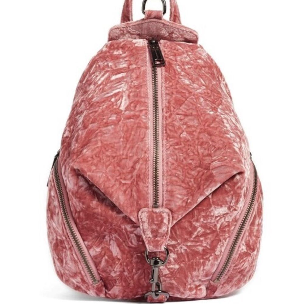 Rebecca Minkoff Medium Velvet Julian Pink Backpack Purse